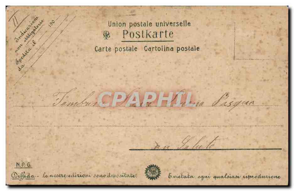 CPA Fantaisie Femme Lettres Lettre O  — Verso
