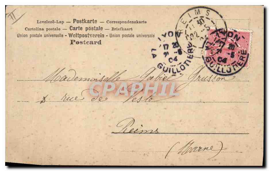 Femme et artiste sous arbre — Y. J. Y. — n° 193 — Verso