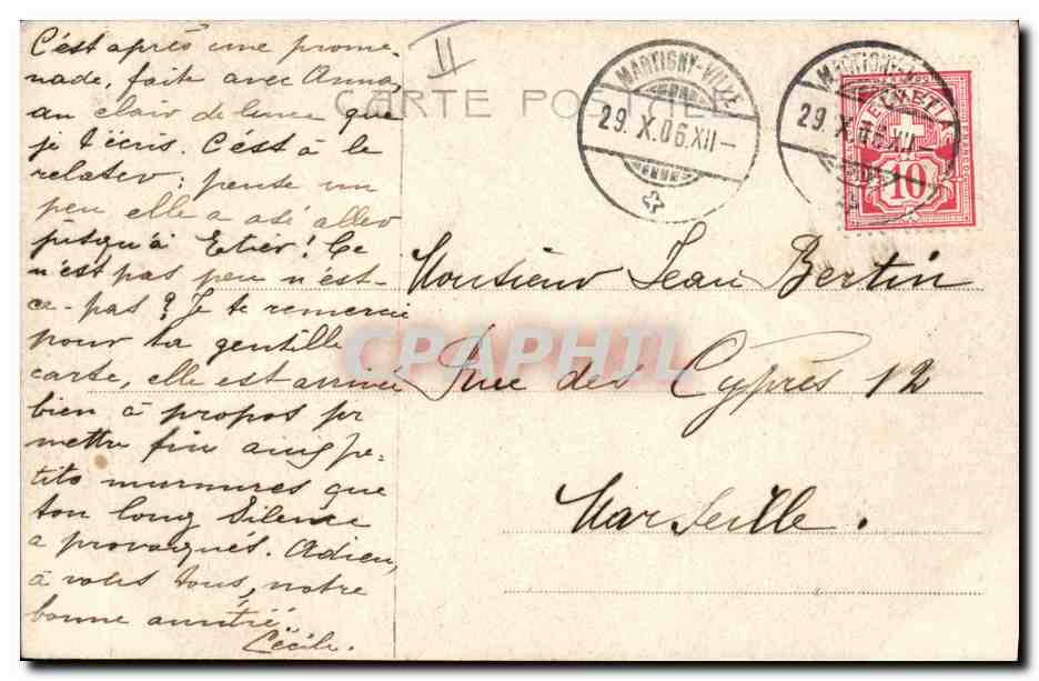 Femme et enfant dans un paysage — lettre de la carte postale — éditeur LEBON, n° 4913 — Rückseite