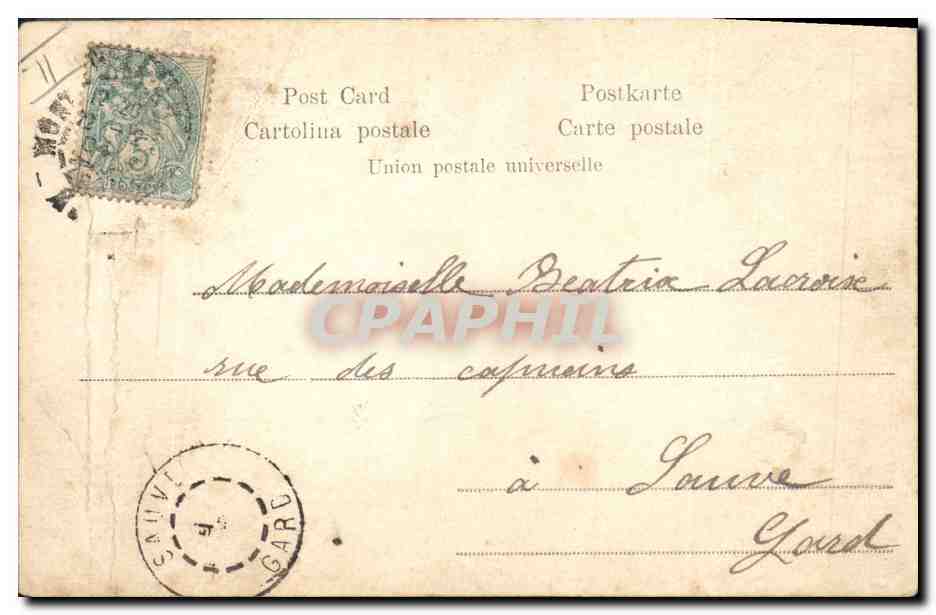 CPA Fantaisie Femme Lettres Lettre P  — Rückseite