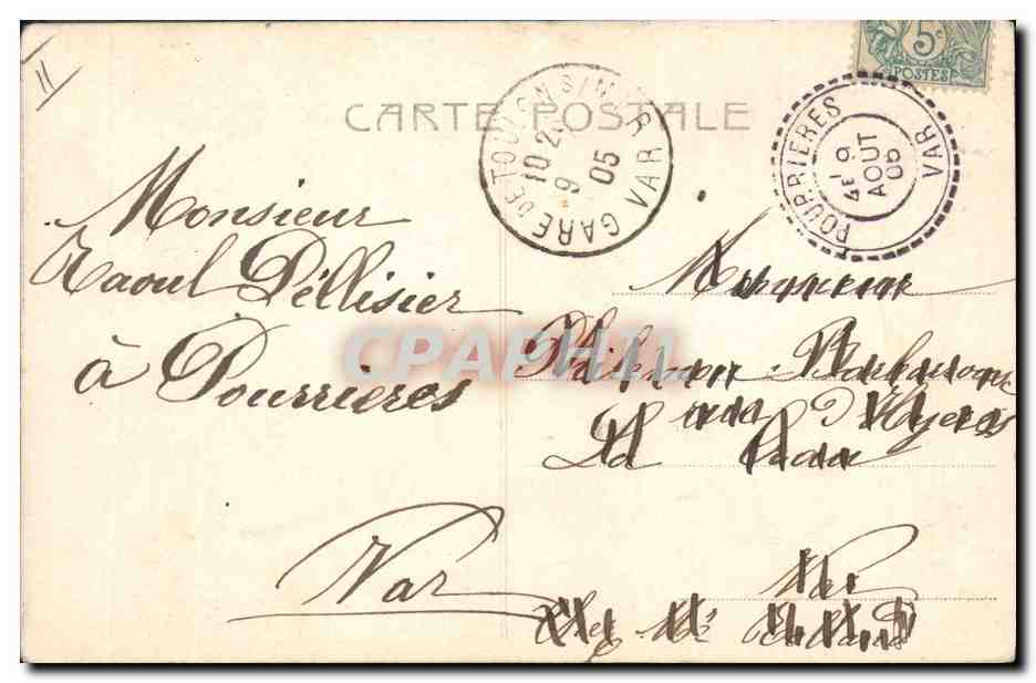 CPA Fantaisie Femme Lettres Lettre P  — Verso