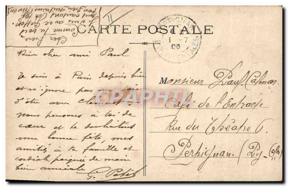 Paris — 29 juin 1909 — Éditeur Diogart, n° 10 — Reverso
