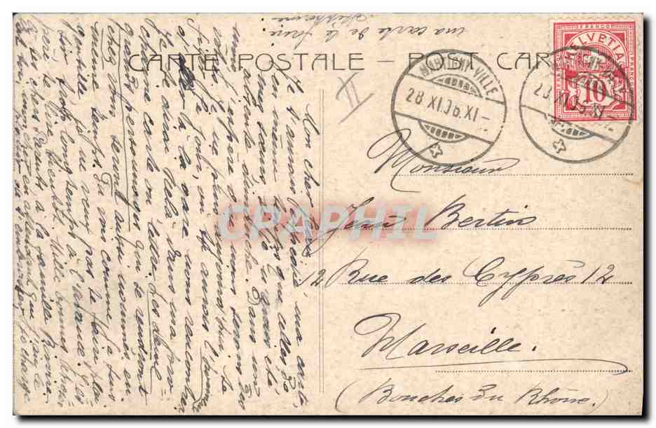 Alterocca - Terni — scène de cirque avec acrobate et mulet — éditeur Alterocca Terni, n° 4914 — Verso