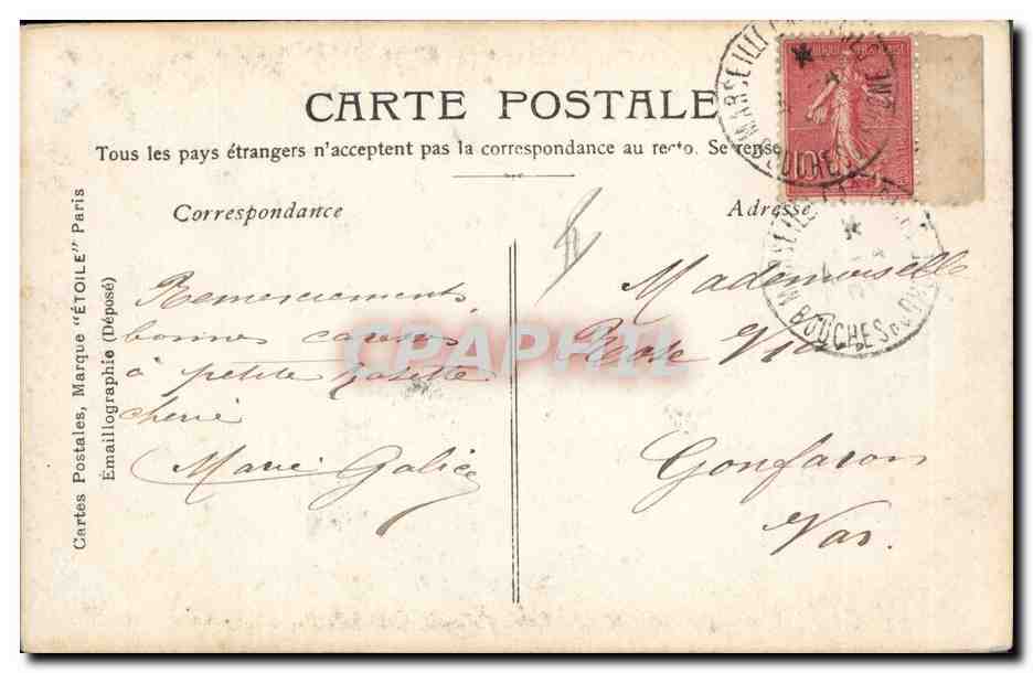 CPA Fantaisie Enfants Lettres Lettre R  — Verso