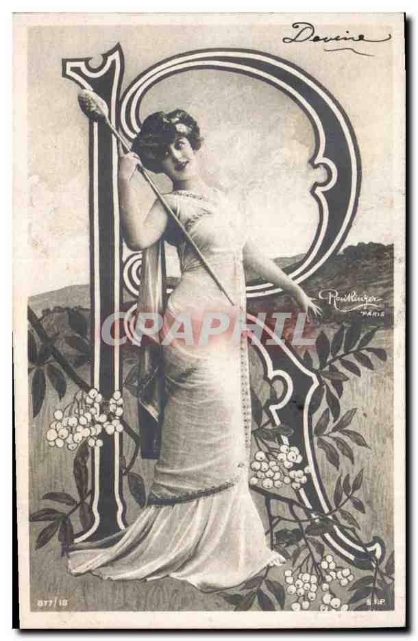 Davine — Portrait de femme en robe élégante — Reedlinger, Paris, n° 877/15