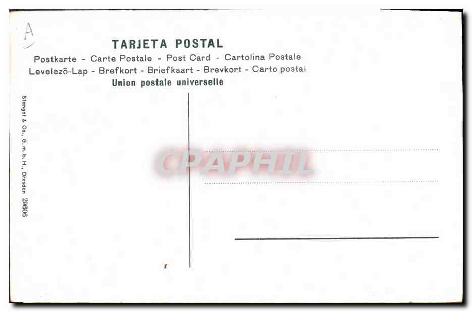 Caída de un picador — scène de tauromachie — Stengel & Co., H. Darmstadt — Verso