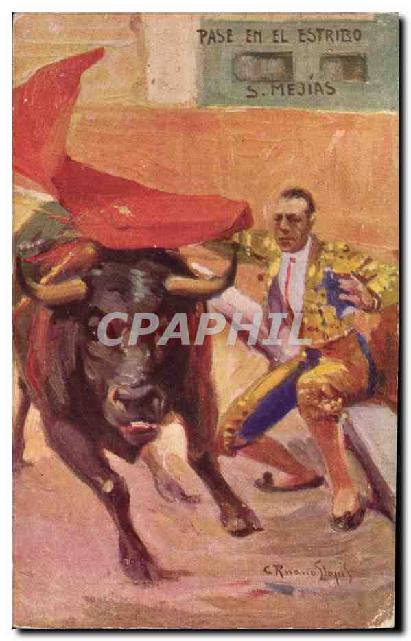 CPA Corrida Course de taureaux Pase en el Estribo S Mejias 