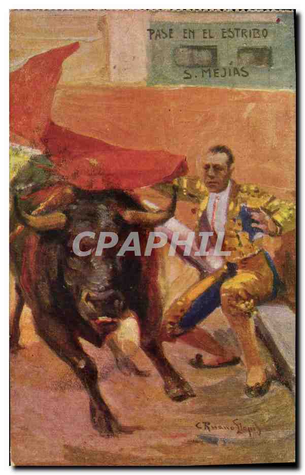 CPA Corrida Course de taureaux Pase en el Estribo S Mejias 