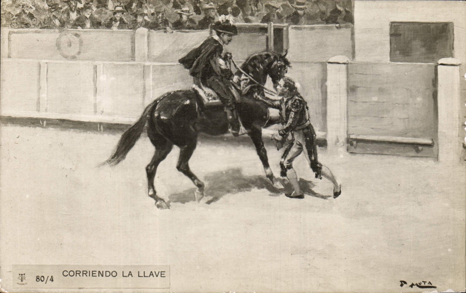 CPA Corrida Course de taureaux Corriendo la Llave 