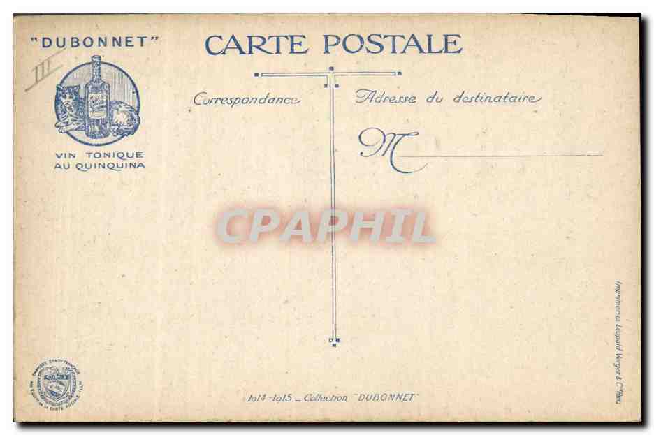 Belges dans les tranchées — Dubonnet Vin Tonique au Quinquina — Collection Dubonnet — Verso