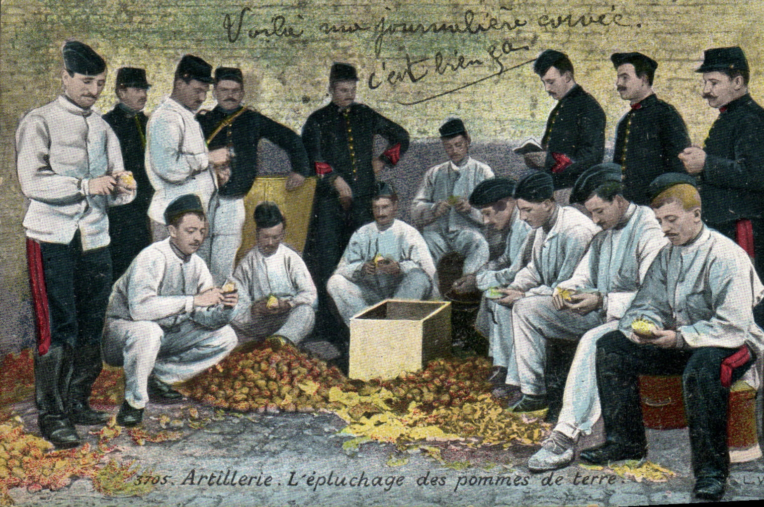 Artillerie — L’épluchage des pommes de terre — éditeur L.V. n° 3705