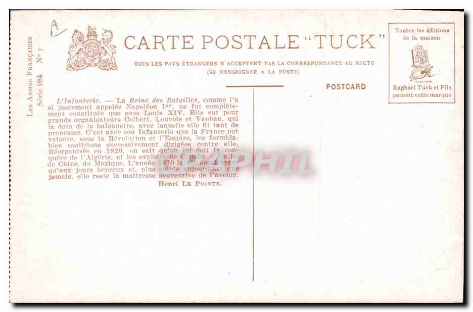 Infanterie de Ligne — Beroud — Oilette — Verso