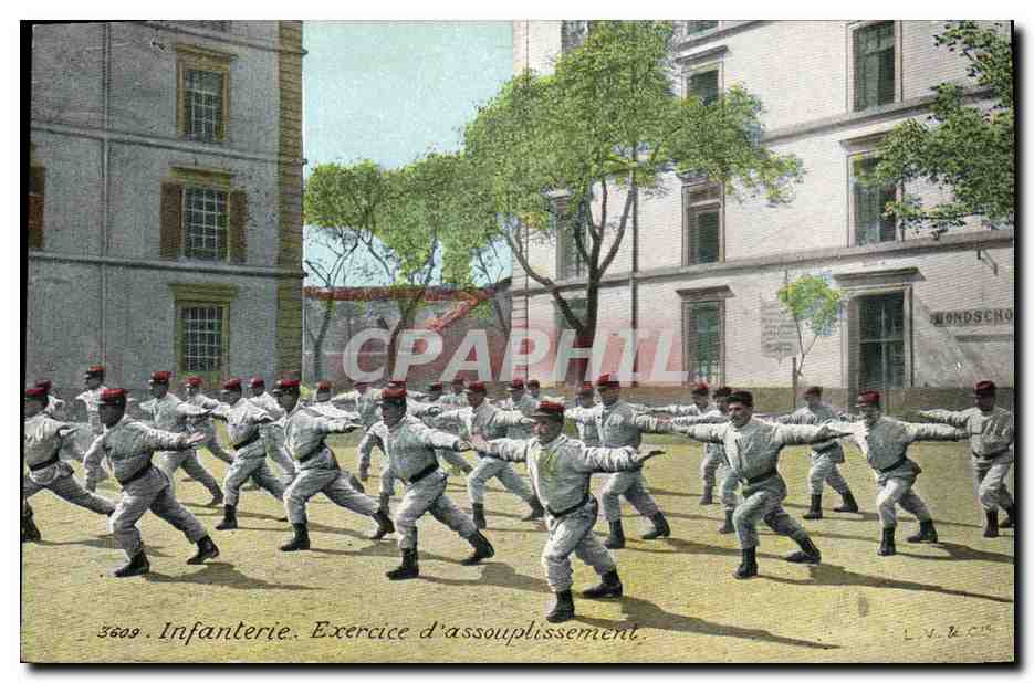 Infanterie — Exercice d'assouplissement — L.V. & Cie