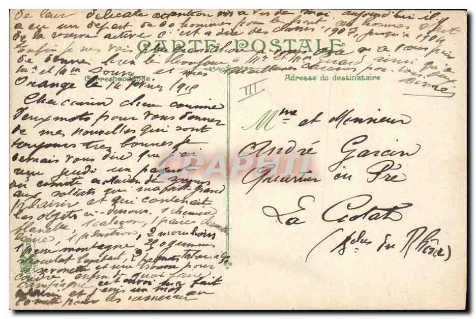Artillerie. Départ pour le polygone — L.V.A.C.I. — n° 3728 — Reverso