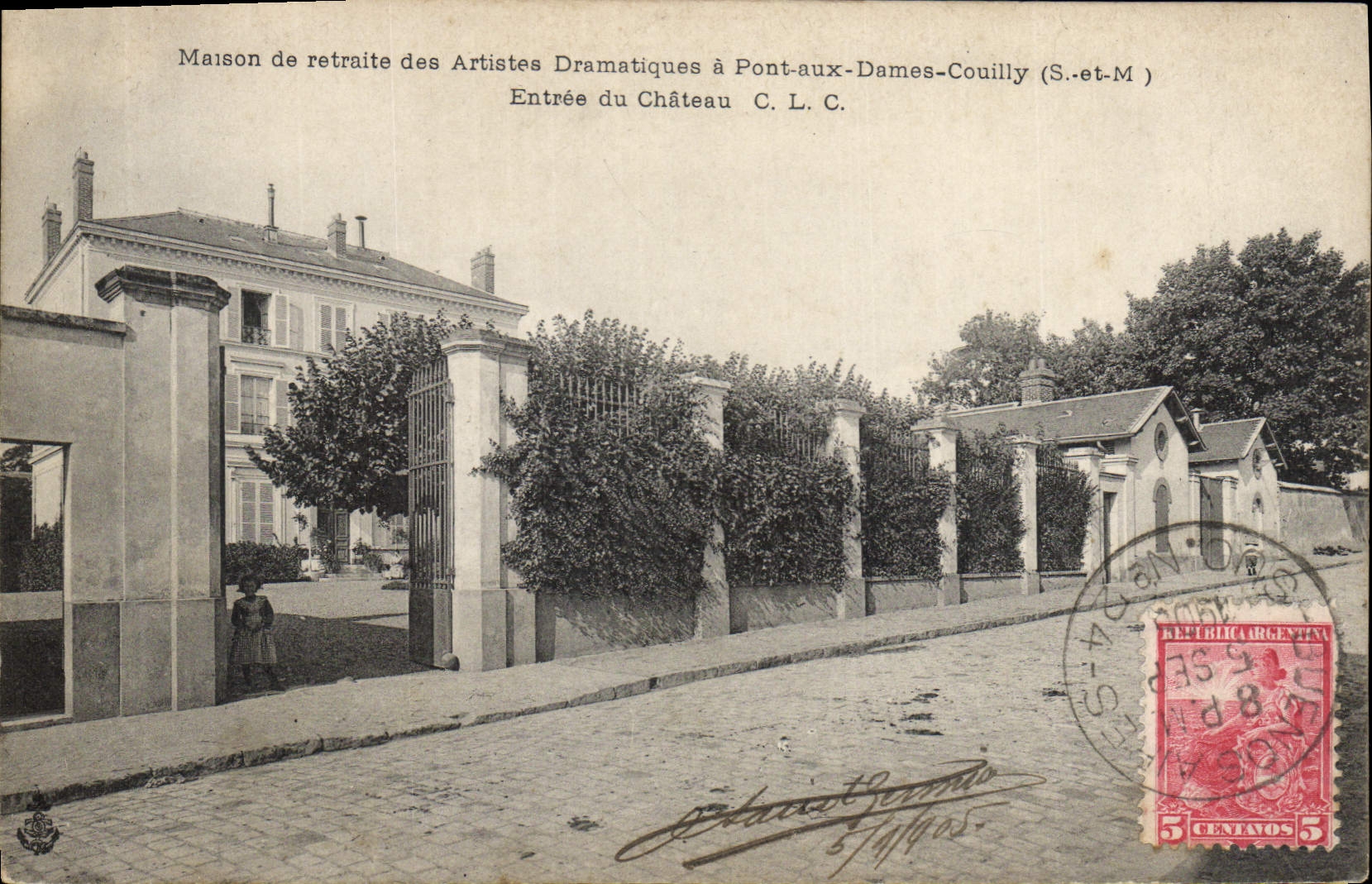 CPA Cinema Maison de retraite des artistes dramatiques a Pont aux Dames Couilly Entree du chateau