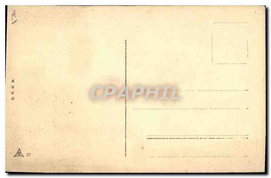 Phare sur rochers — coucher de soleil — D.R.G.M. n°37 — Achterkant