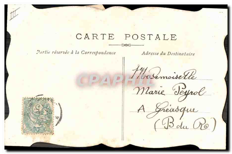 CPA Fantaisie Fleurs Hirondelle  — Verso