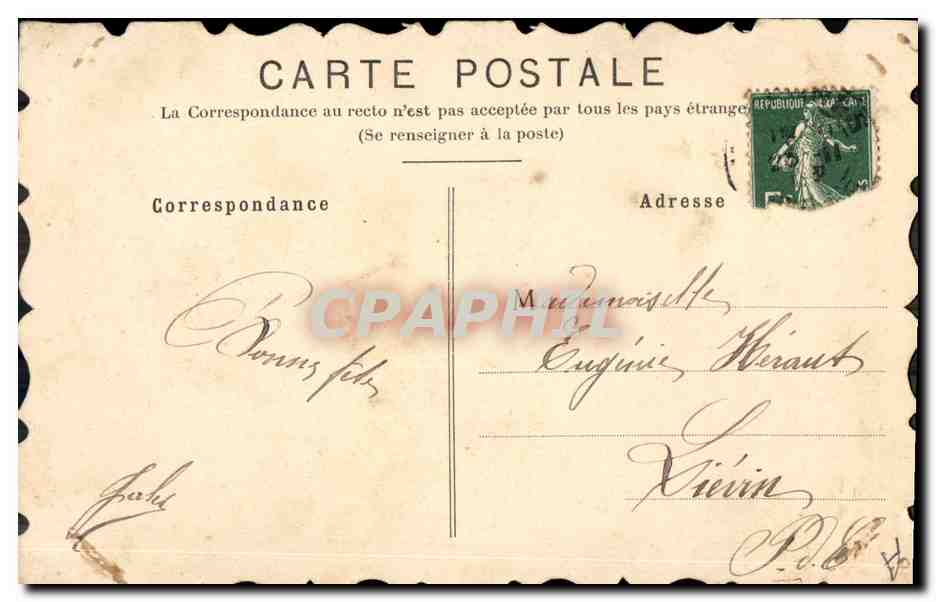 Fleur de pensée — décoration avec ruban — éditeur inconnu — Verso