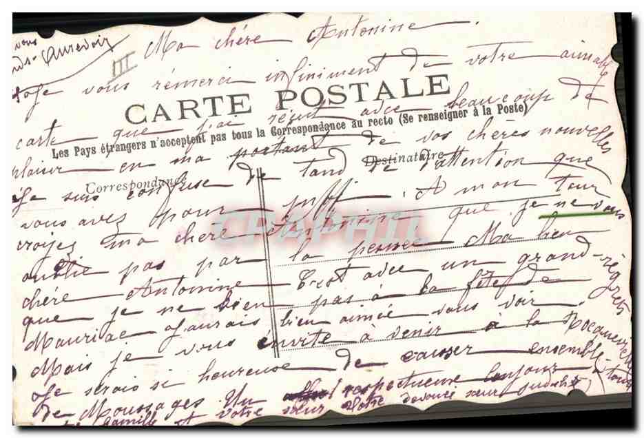 CPA Fantaisie Fleurs Oiseau  — Verso