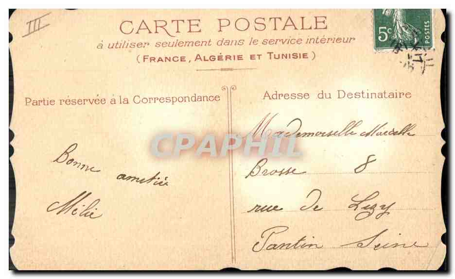 CPA Fantaisie Fleurs  — Verso