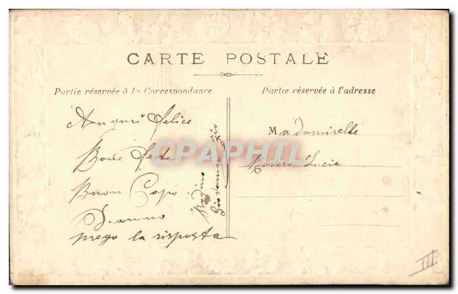 CPA Fantaisie Fleurs  — Verso