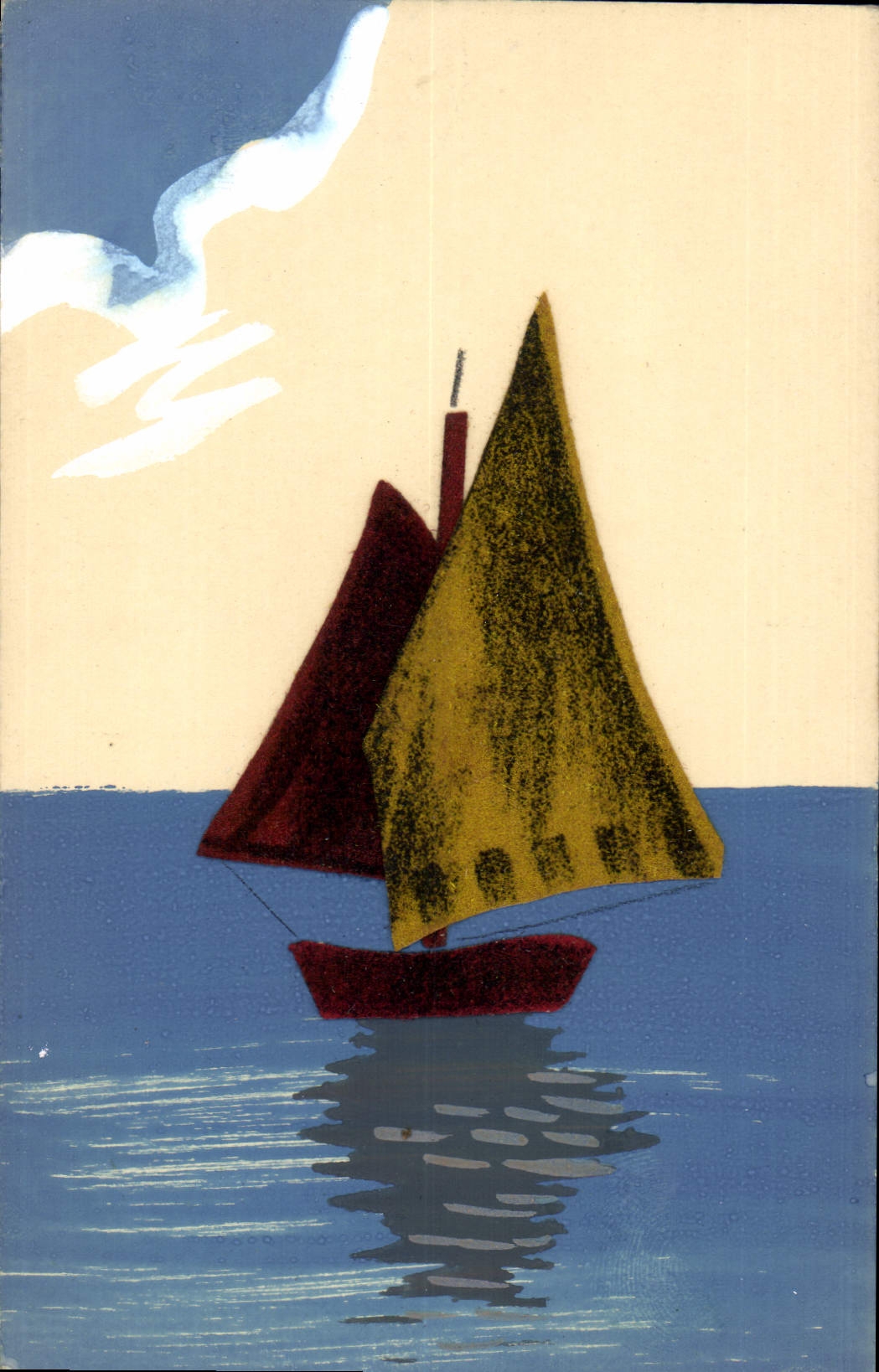 Voile sur mer — illustration stylisée — D.R.G.M. n°16