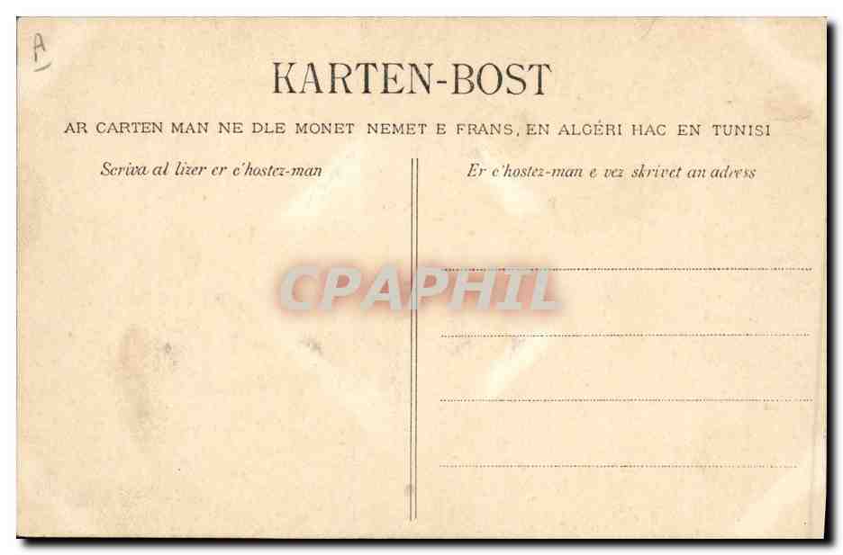 CPA Folklore Fileuse de Pontivy Etude des coiffes de Bretagne — Verso