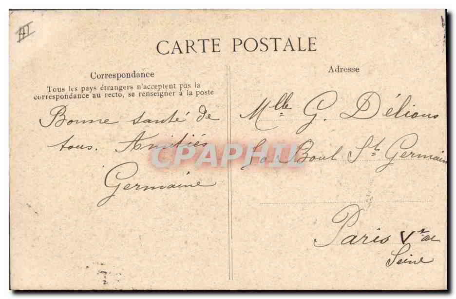 CPA Folklore Costumes bretons Fillette de Pont L'Abbe — Verso