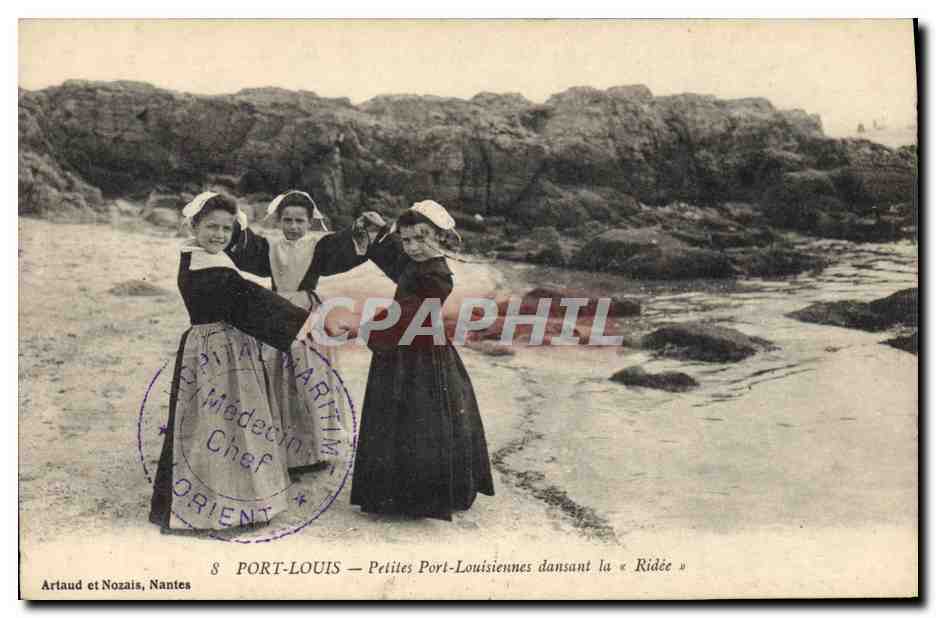 CPA Folklore Port louis Petites Port Louisiennes dansant la Ridee