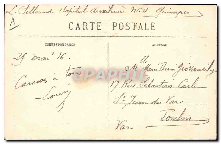 CPA Folklore Jeune fille et fillette de Pont Aven — Verso