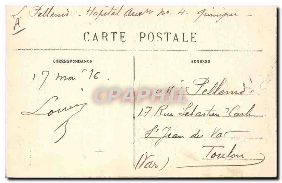 CPA Folklore Pont L'Abbe Brodeuses sur Tulle Maison Pichavant — Verso