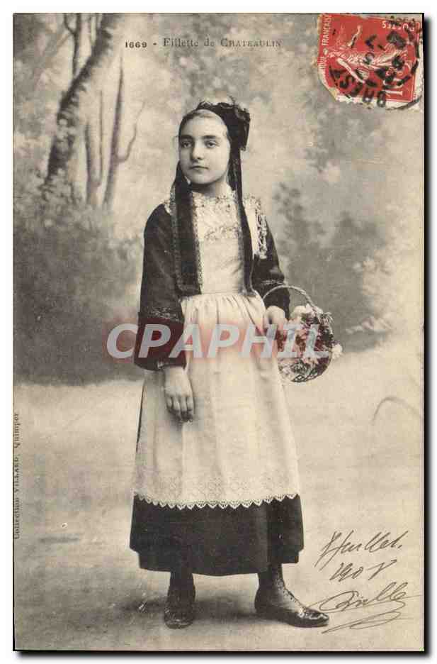 CPA Folklore Fillette de Chateaulin