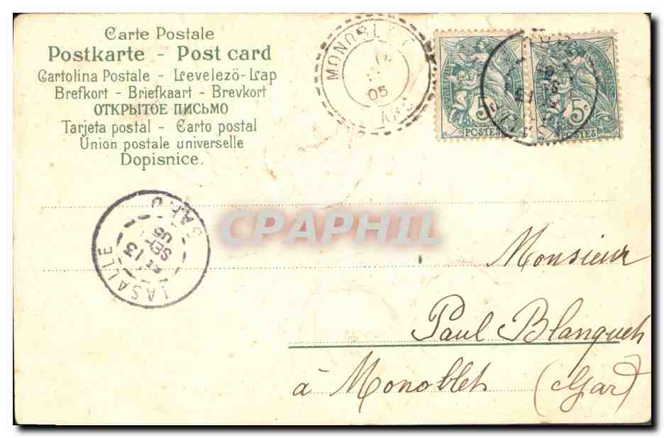 CPA Fantaisie Fleurs  — Rückseite