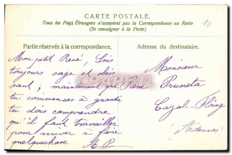 CPA Fantaisie Fleurs  — Verso