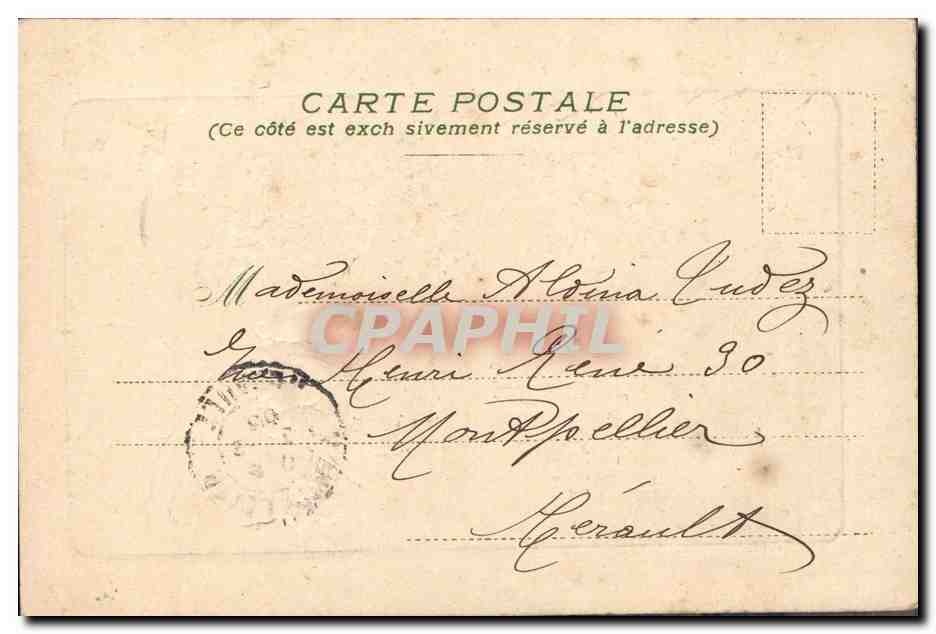 CPA Fantaisie Fleurs Oiseaux  — Verso