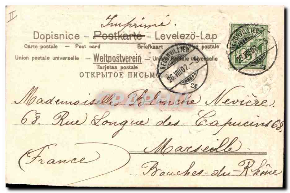 CPA Fantaisie Fleurs  — Rückseite