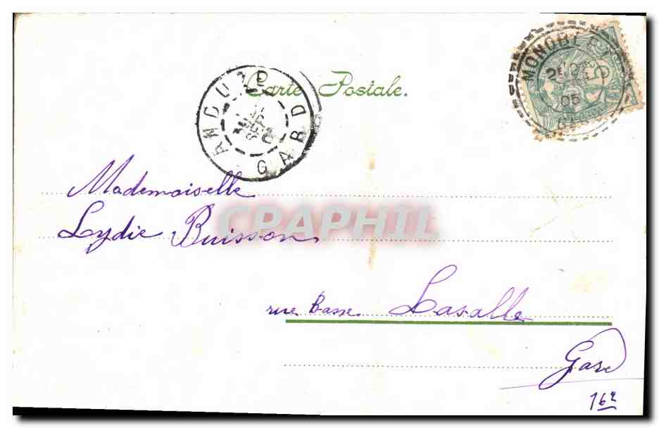 CPA Fantaisie Fleurs Fer a cheval Trefles  — Back