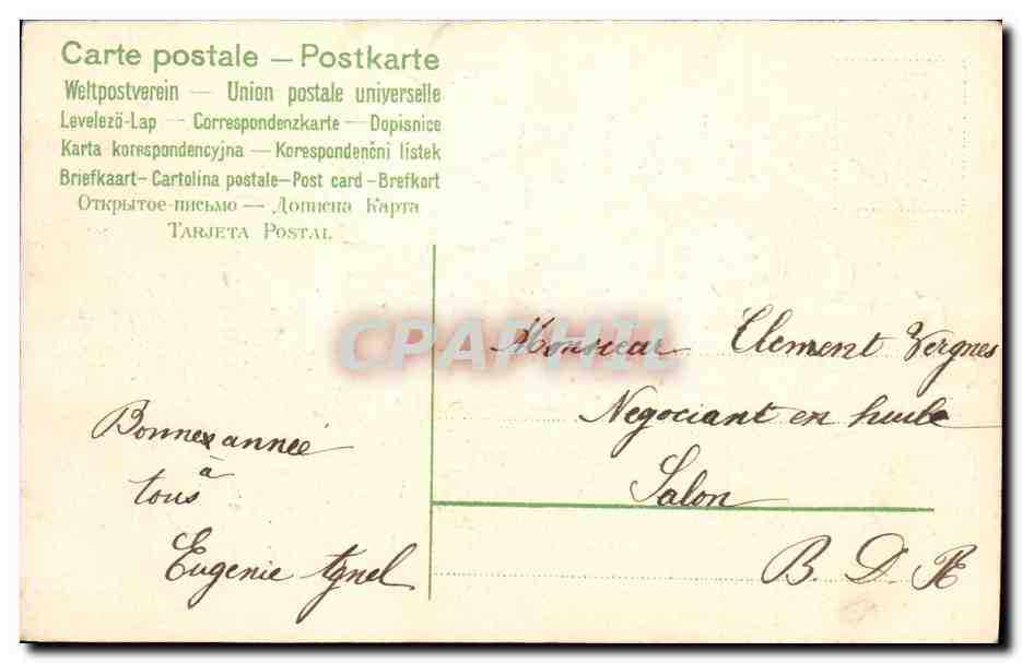 CPA Fantaisie Fleurs Bonne annee Trefles  — Rückseite