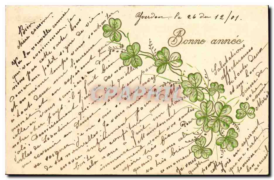 CPA Fantaisie Fleurs Trefles 