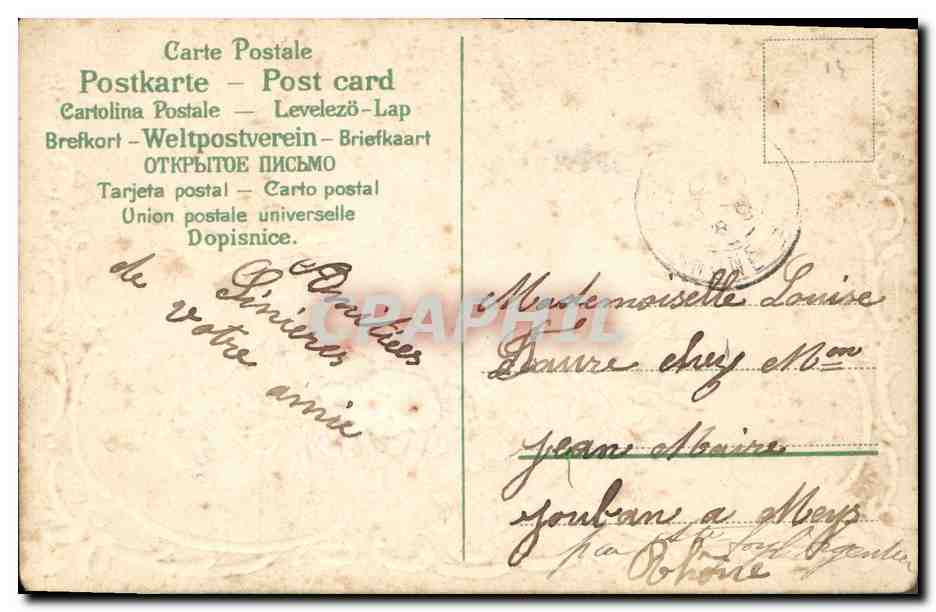 CPA Fantaisie Fleurs  — Verso
