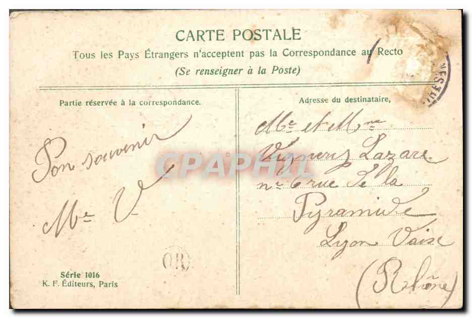 CPA Fantaisie Fleurs Colombe  — Rückseite