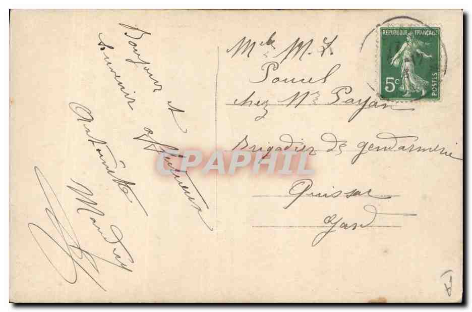 CPA Fantaisie Langage des timbres Semeuse  — Rückseite