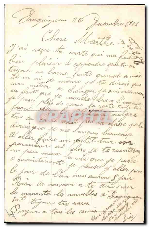CPA Fantaisie Langage du timbre Femme Semeuse 10c  — Verso