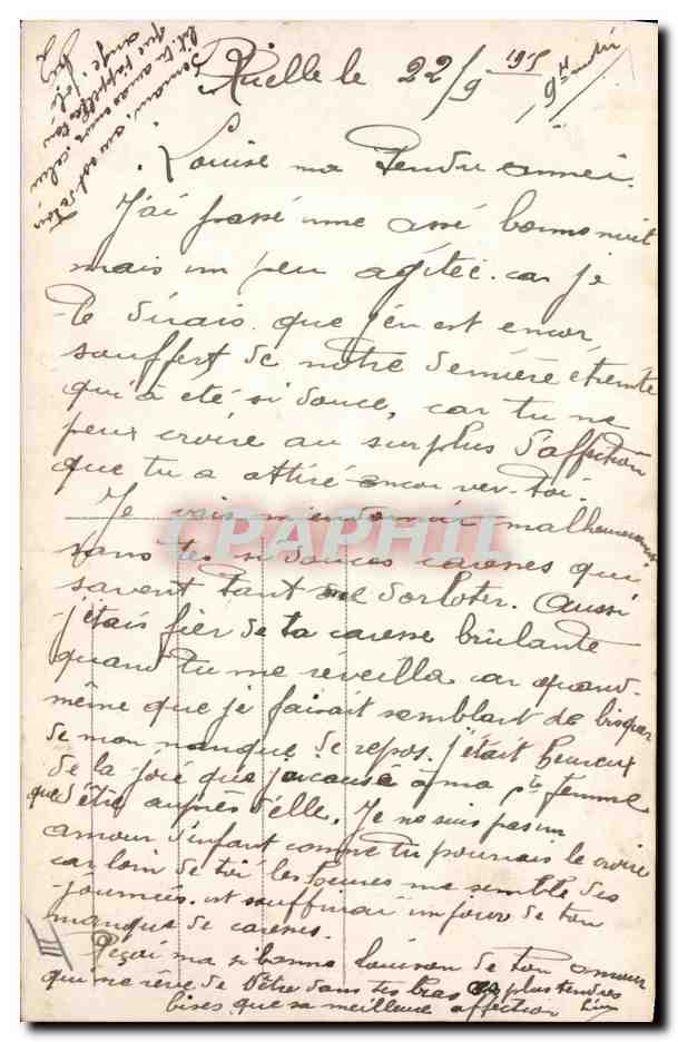 CPA Fantaisie Langage des timbres Semeuse  — Verso