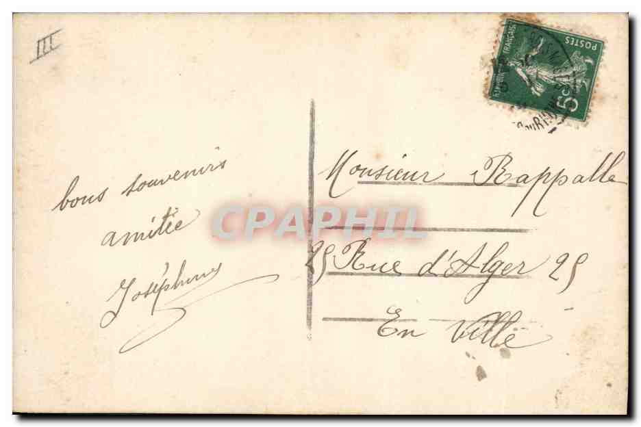 CPA Fantaisie Langage des timbres Semeuse  — Rückseite