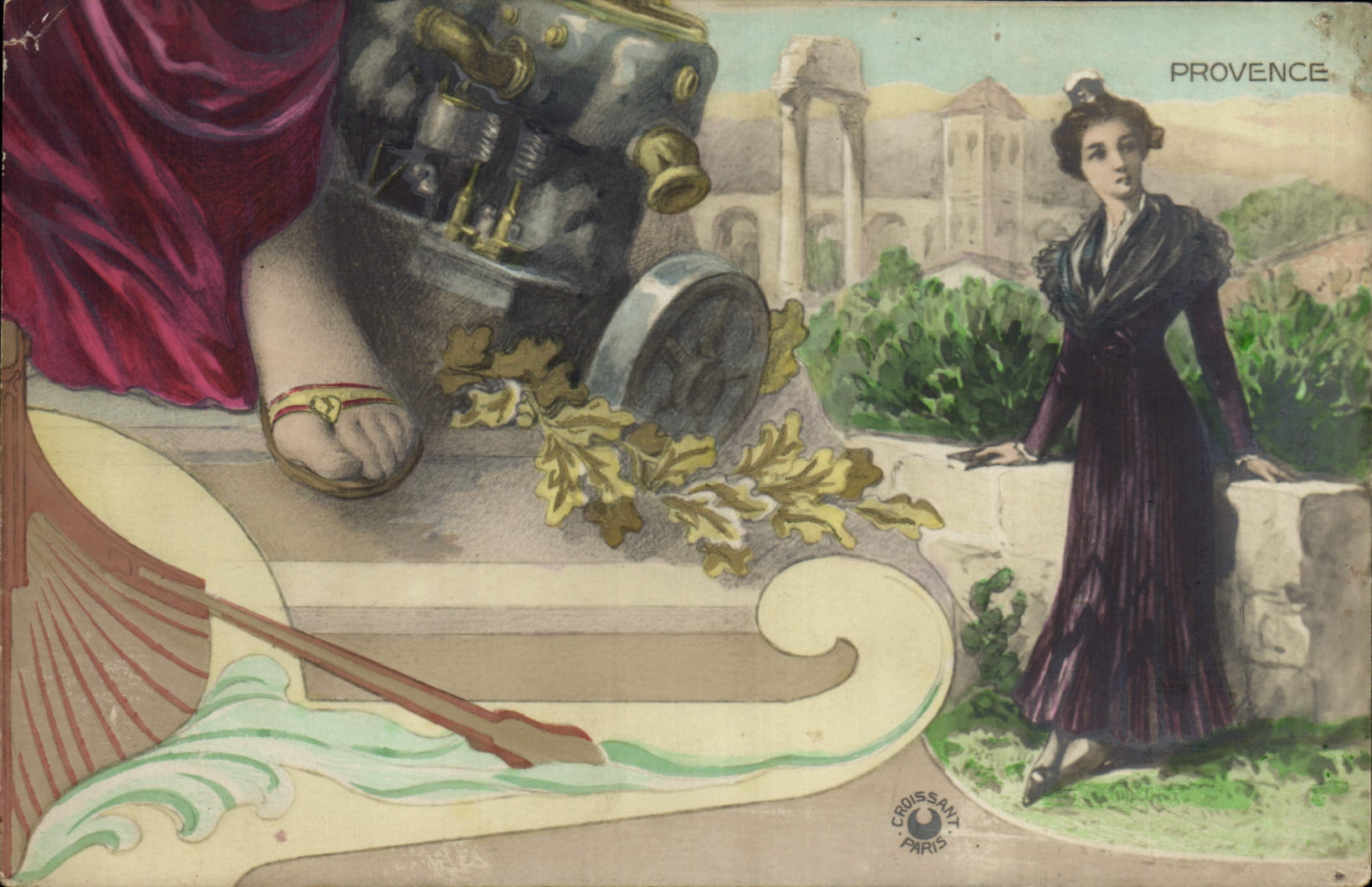 CPA Puzzle Folklore Provence 