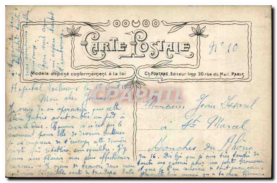 CPA Puzzle Folklore Provence  — Verso