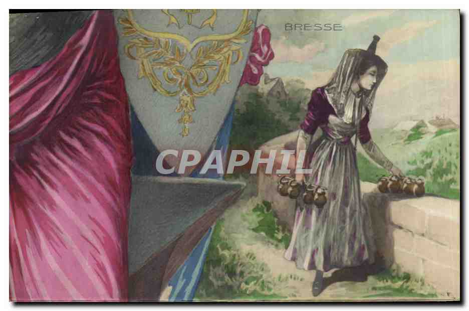 CPA Puzzle Folklore Bresse