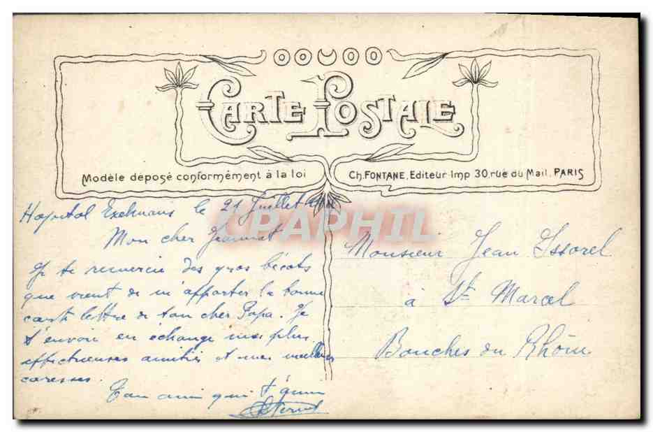 CPA Puzzle Folklore Bresse — Achterkant