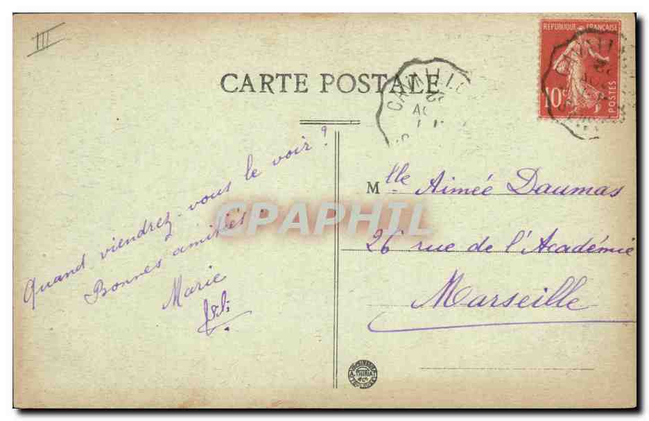 CPA Arbre Lamanon Platane geant — Verso